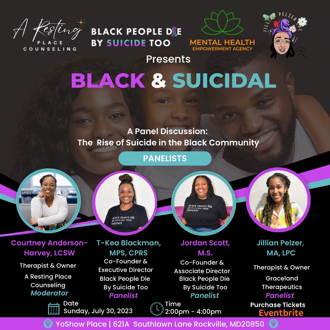 tkeablackman's tweet photo. #BlackTwitter &amp; DMV Area — please show us some love. Our goal is simple! Prevent suicide in the Black community. Ticket sales &amp; donations will go toward suicide prevention in our community. Thx! 💜🩵

Tickets: https://t.co/gN5yYqGECb
Donate: https://t.co/fkRMBRhqir
#MentalHealth https://t.co/Bir9e1MgIi