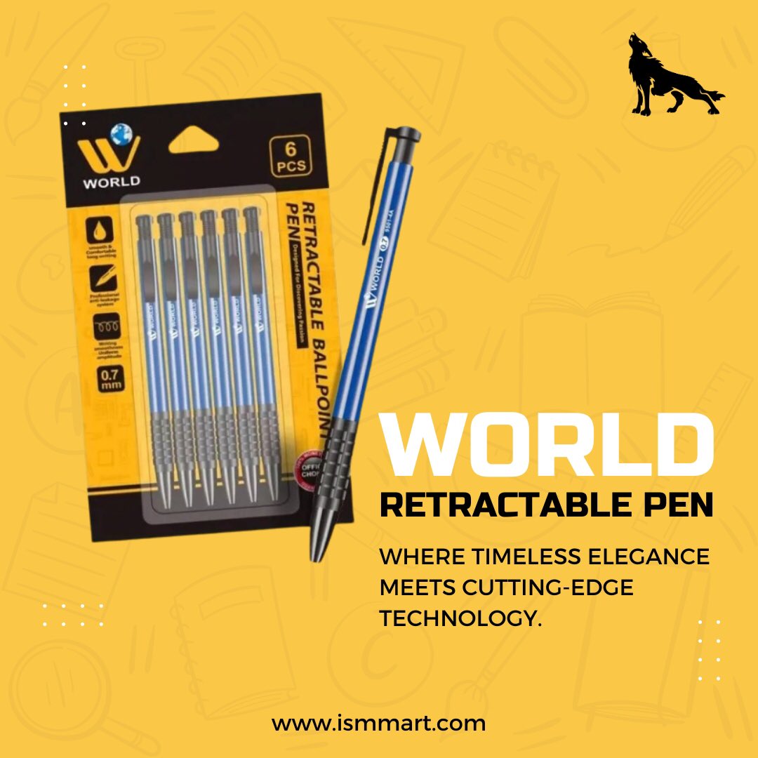 officialismmart's tweet photo. Shop Now: https://t.co/1lyEaH8eqL
World Retractable Pen - where timeless elegance meets cutting-edge technology.
#ismmart #ismmartonline #ismmartfashion #ismmartgroup #ismmartgroupofindustries #ismartshop #ismmartstore #ismmartindustries #WorldRetractable #ElegantWritingInstrument #TimelessStyle #SmoothWritingExperience #InnovativeDesign #WritingElegance