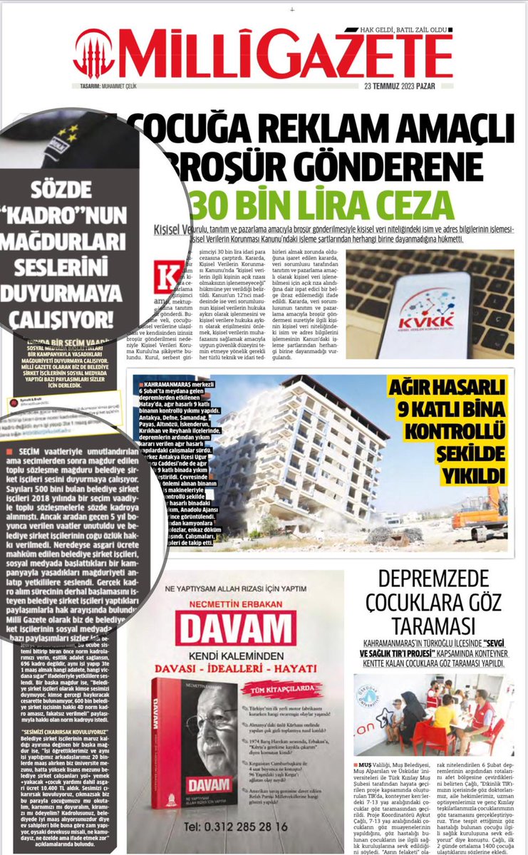 <a href="/HakveAdale/">BELEDİYE ŞİRKET İŞÇİLERİ PLATFORMU</a> @Muhamme16731547 @bekircan58_ <a href="/Beldiyeli27/">🇹🇷 Enver Akdağ 🇹🇷</a> @TC_EnginCevrim BELEDİYE ŞİRKET İŞÇİLERİ
KAMUNUN ASIL İŞÇİLERİDİR
2018 YILINDA
KADRO ADI ALTINDA SADECE
ŞİRKET DEĞİŞİKLİĞİ
YAPILDI
BELEDİYE ŞİRKET İŞÇİLERİ
BU VATANIN HADİMLERİDİR
4D KADRO HAKLARI
VERİLMELİ ADALET SAĞLANMALI
<a href="/RTErdogan/">Recep Tayyip Erdoğan</a>
<a href="/dbdevletbahceli/">Devlet Bahçeli</a> @ErbakanFatih #696BldŞirketeKadro