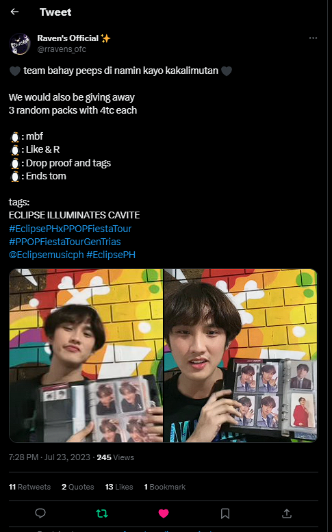 jungzeoos's tweet photo. @rravens_ofc @eclipsemusicph ECLIPSE ILLUMINATES CAVITE #EclipsePHxPPOPFiestaTour  #PPOPFiestaTourGenTrias
@Eclipsemusicph #EclipsePH https://t.co/LvVpdz9QOt