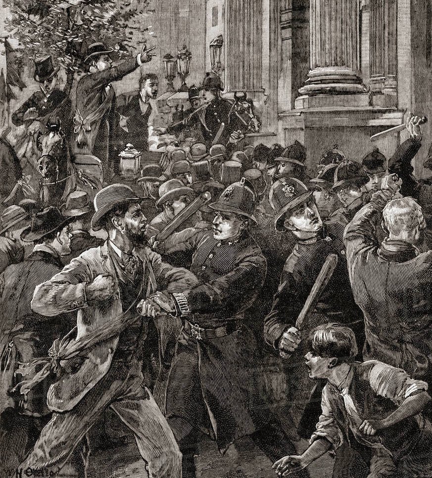 Skirmishes broke out in London #OnThisDay 1866 after supporters of the Reform League clashed with police outside Hyde Park. Protestors had hoped to meet to demonstrate their support for manhood suffrage, but the park’s gates were closed after the meeting was declared illegal.