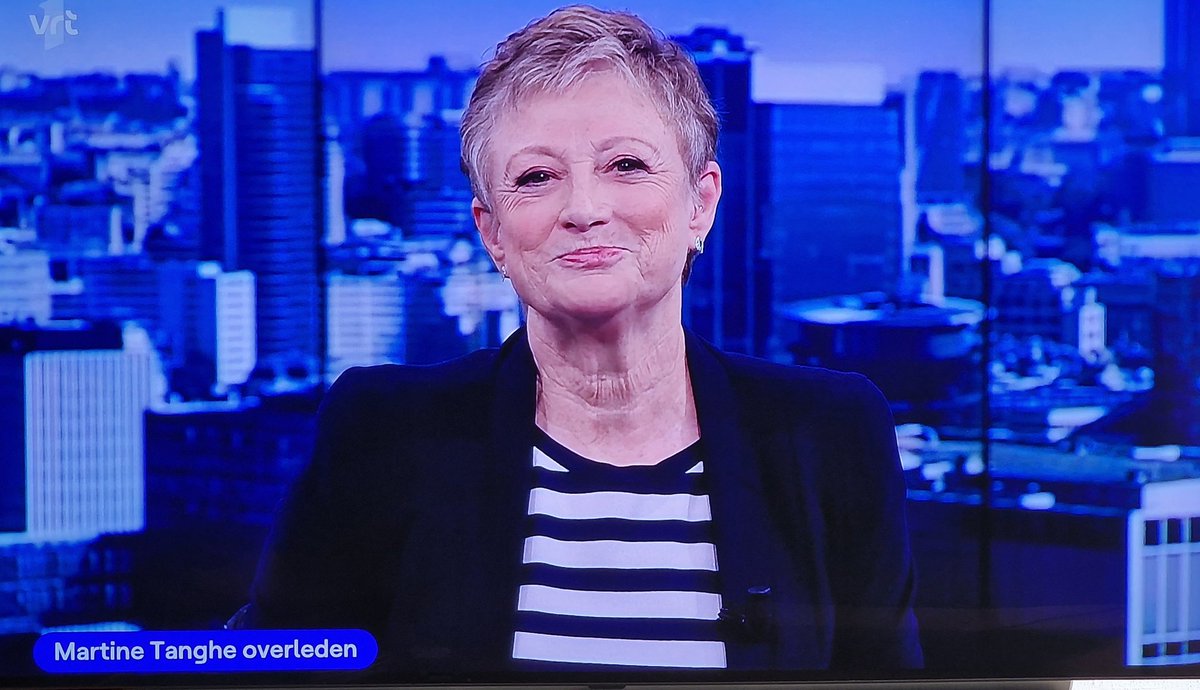 marcelbar8's tweet photo. De uiterst sympathieke icoon van de Vlaamse televisiejournalistiek Martine #Tanghe (67) overleden. Zij was van 1978 tot november 2020 werkzaam bij de VRT. Drie dagen geleden werd ze nog benoemd tot Commandeur in de Kroonorde. Correct Nederlands was haar handelsmerk #martinetanghe https://t.co/GJNAxfqdIx