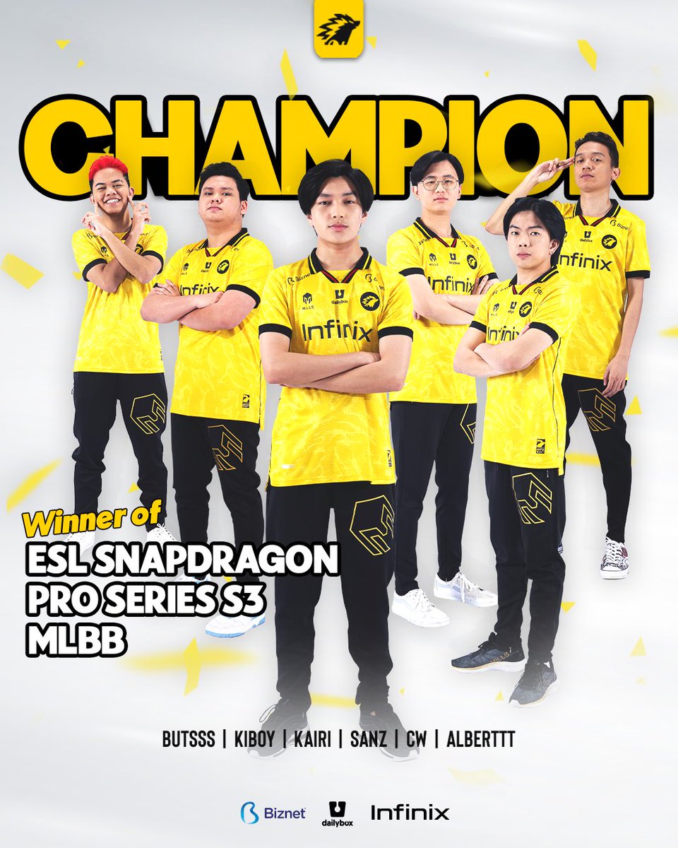 onic_esports's tweet photo. WE ARE YOUR CHAMPION OF ESL SNAPDRAGON PRO SERIES S3 MLBB!
🏆🏆🏆

Terimakasih untuk semua Sonic Republic dan berbagai pihak yang sudah mendukung perjalanan kami di ESL Snapdragon Pro Series S3 MLBB kali ini. Dukungan kalian adalah hal terbaik dalam setiap perjalanan kami. 😇 https://t.co/7lNKX7HOXJ