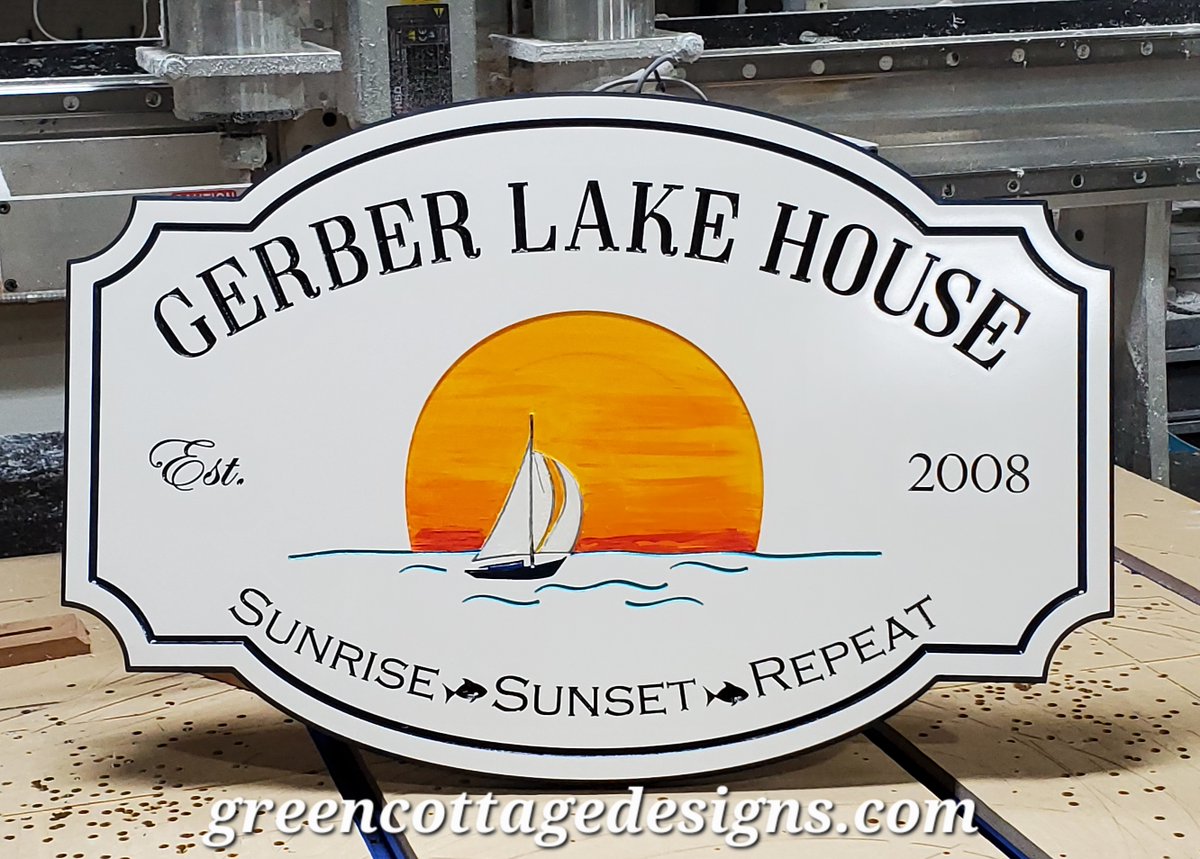 cottage_green's tweet photo. Sunrise • Sunset • Repeat Family Lake House Sign by https://t.co/mxWEx0l0jL #Lakehousesign #Sunrise #sunset #sailing https://t.co/dyd5O4T1ru