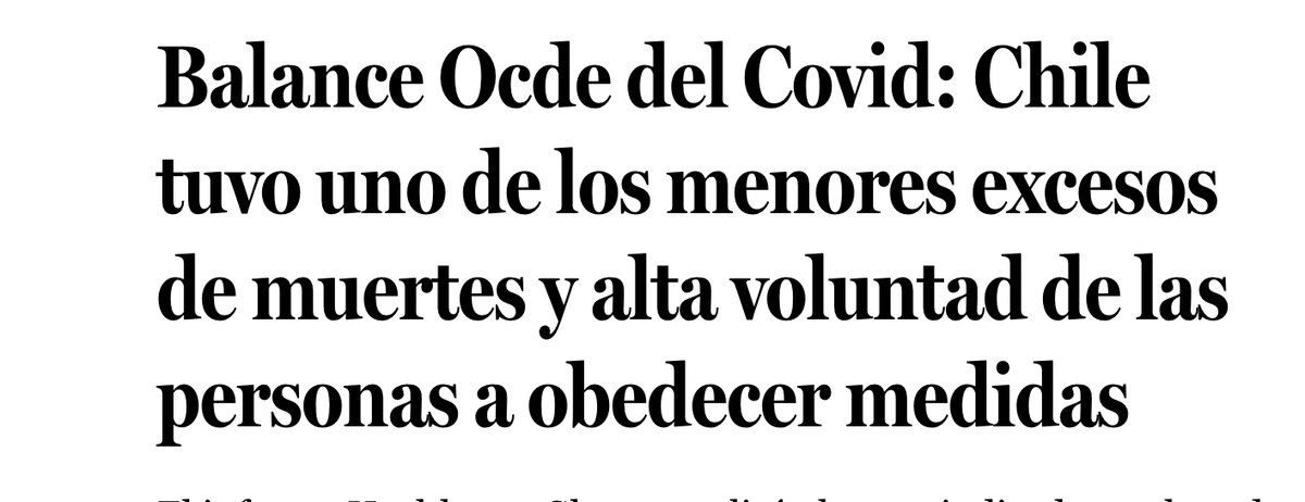 rondax's tweet photo. La Tercera publicó el 19 de Julio esta noticia con el siguiente titular. Chile habría tenido uno de los menores excesos de muertes de la OCDE, cierto? https://t.co/gaK56qy09Z