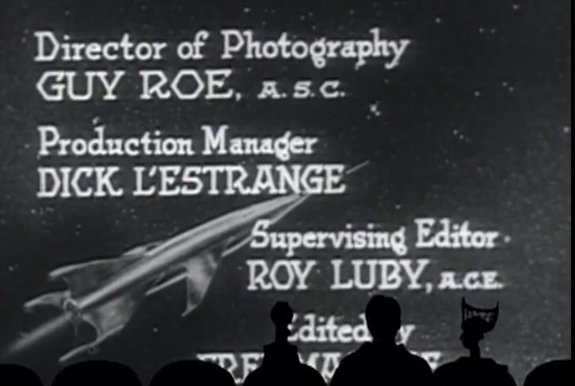 [Joel suggests speed riffing.]
Crow: Okay, uh … uh … Guy Roe vs. Wade! [Sings.] Dick L’estrange when you’re a stranger! [Spoken.] Roy Luby shot Oswald … pass, pass!

**

 Roe v. Wade was the name of the 1973 Supreme Court decision ...

**

MST3K #417 Crash of Moons https://t.co/OfVb6FhiaC