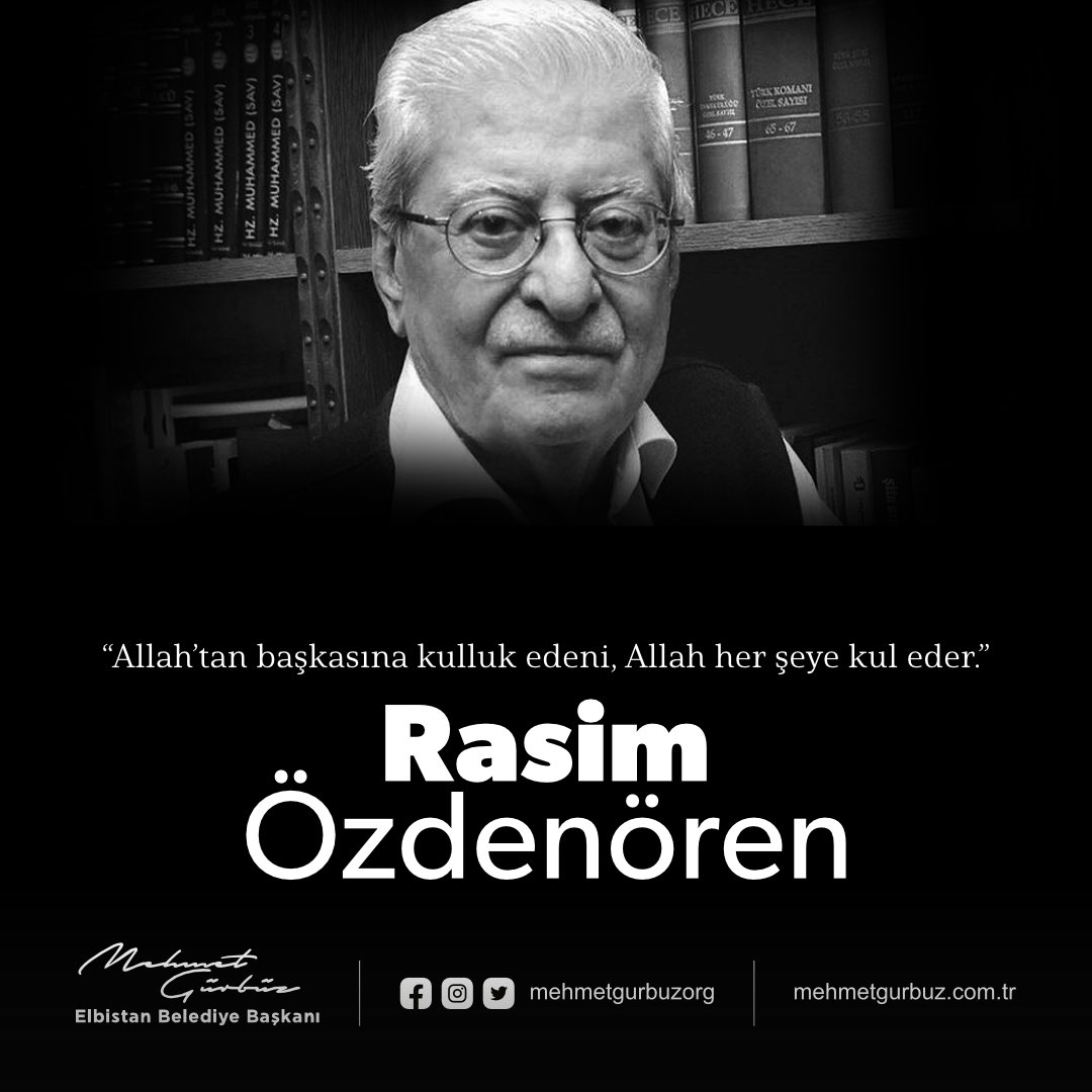 “Allah’tan başkasına kulluk edeni, Allah her şeye kul eder”

Düşünce dünyamızın en önemli şahsiyetlerinden, ağabeyimiz #RasimÖzdenören’i vefatının sene-i devriyesinde rahmet ve özlemle anıyorum.

Allah mekanını cennet eylesin.