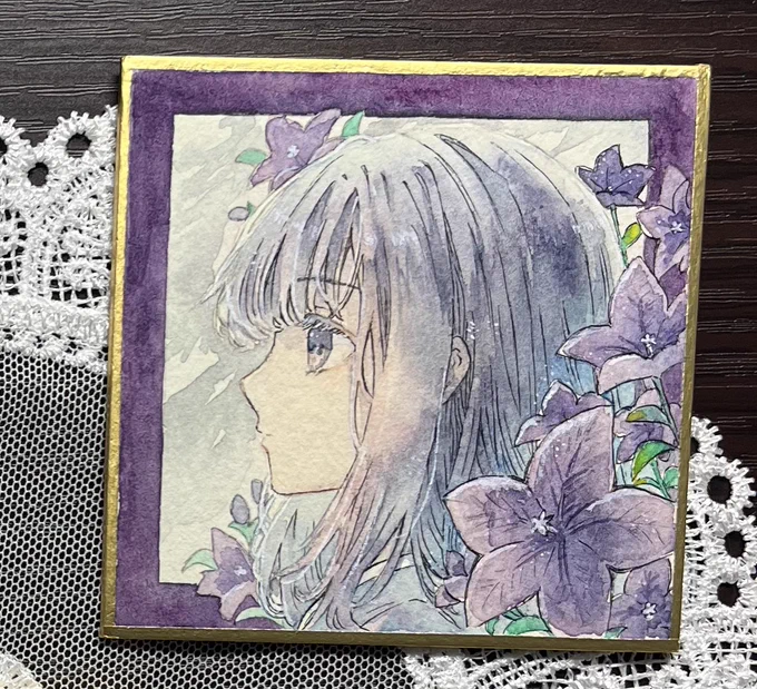 こちらの豆色紙の2点お迎えいただけました✨ 小さい用紙に描き込むのは苦戦しましたが出来合いには満足してます♪嬉しいです🤍  ありがとうございます🌸