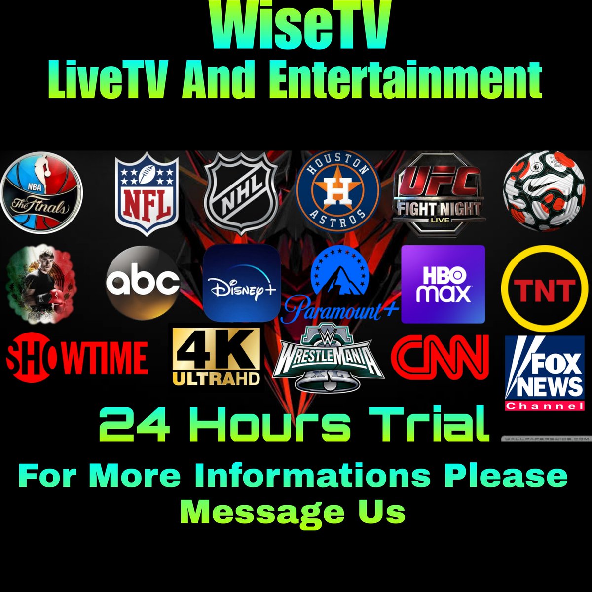 mcfloat1921's tweet image. 🔥WiseTV Subscription Available🔥🔥🔥And 24 Hours Free Trial Available With 16K+
Live Channels(With Adults18+) ❌❌❌
Payperview live channels are also included.
And 108K+ Vods Movies And 12K+ Series👍🏻👍🏻 
no buffering 💯
fast loading 💯
quality and stable service 💯