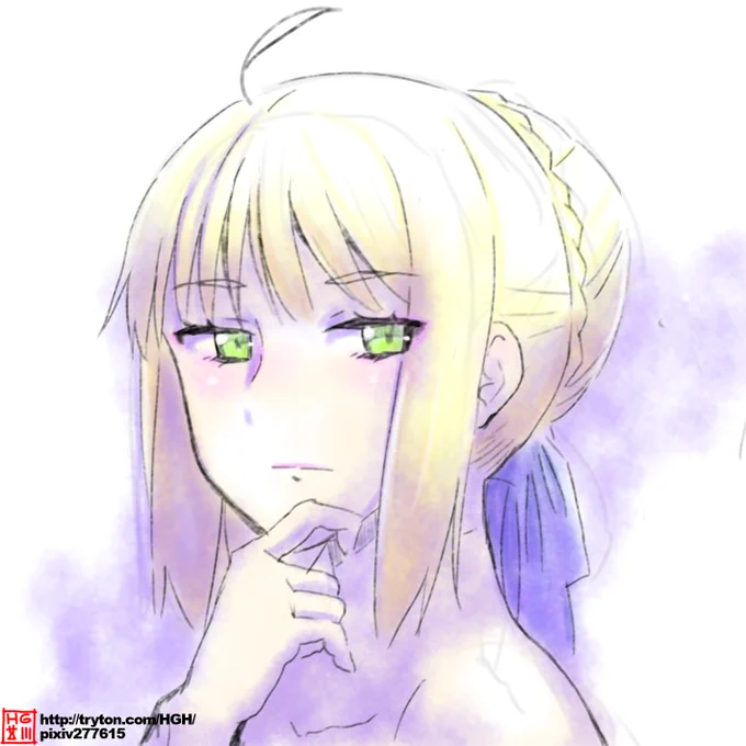 本日の画像:セイバーさん眠れぬ夜に描いたもの 