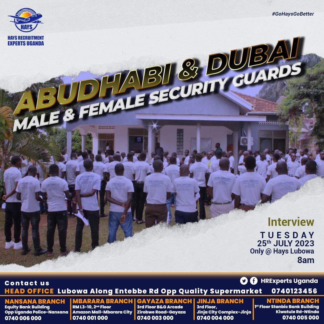 Hays Recruitment Uganda on Twitter: "Abudhabi Male and Female security