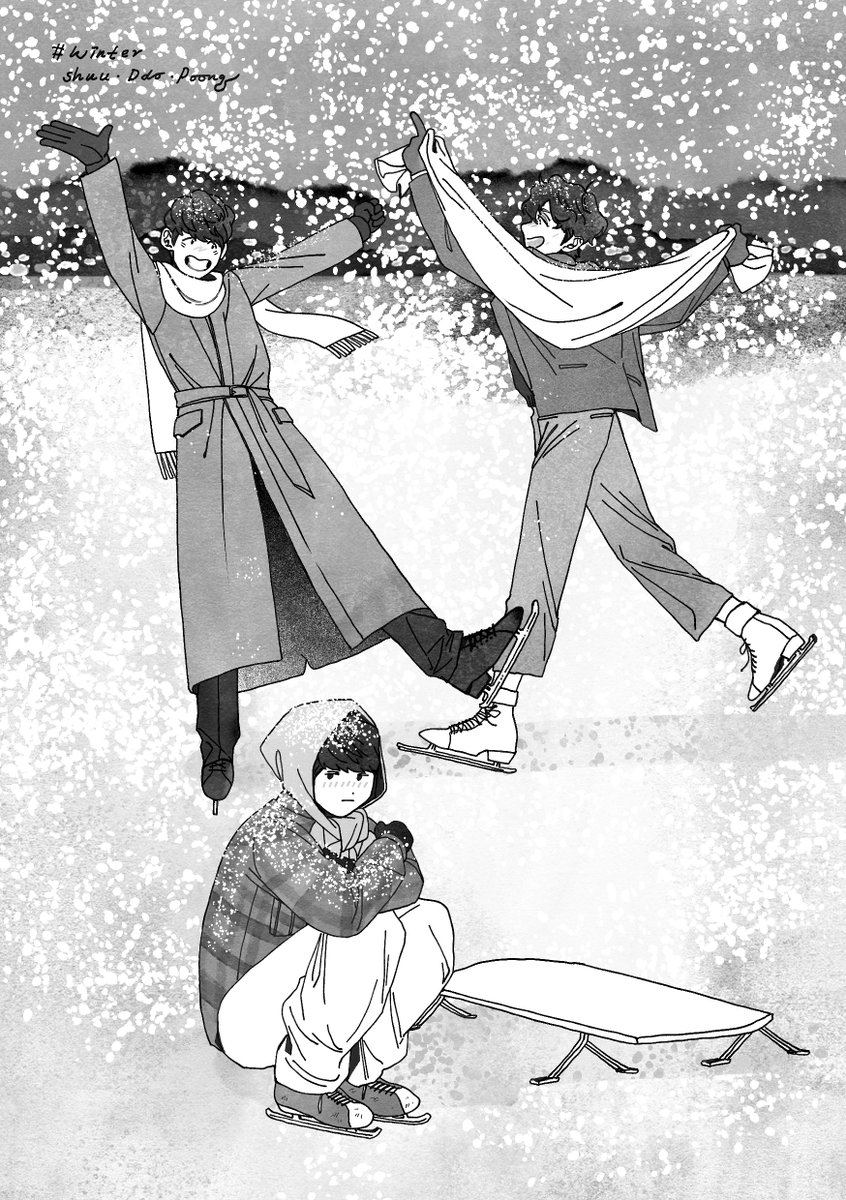 겨울날 찬홋좌 밍밍초 슈또풍 미아 트리오 ~.~