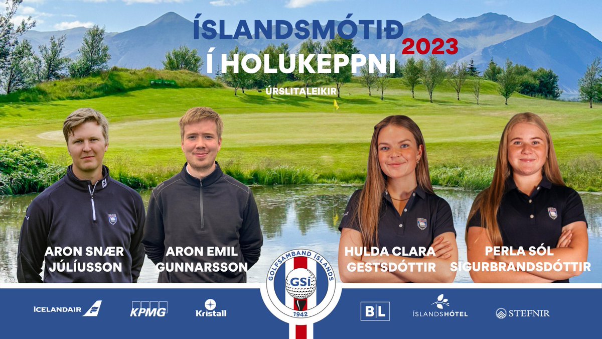Úrslitaleikirnir á Íslandsmótinu í holukeppni 2023 hefjast 13:16 í kvennaflokki og 13:24 í karlaflokki. 
Nánar á golf.is og samfélagsmiðlum GSÍ.
golf.is/islandsmotid-i…