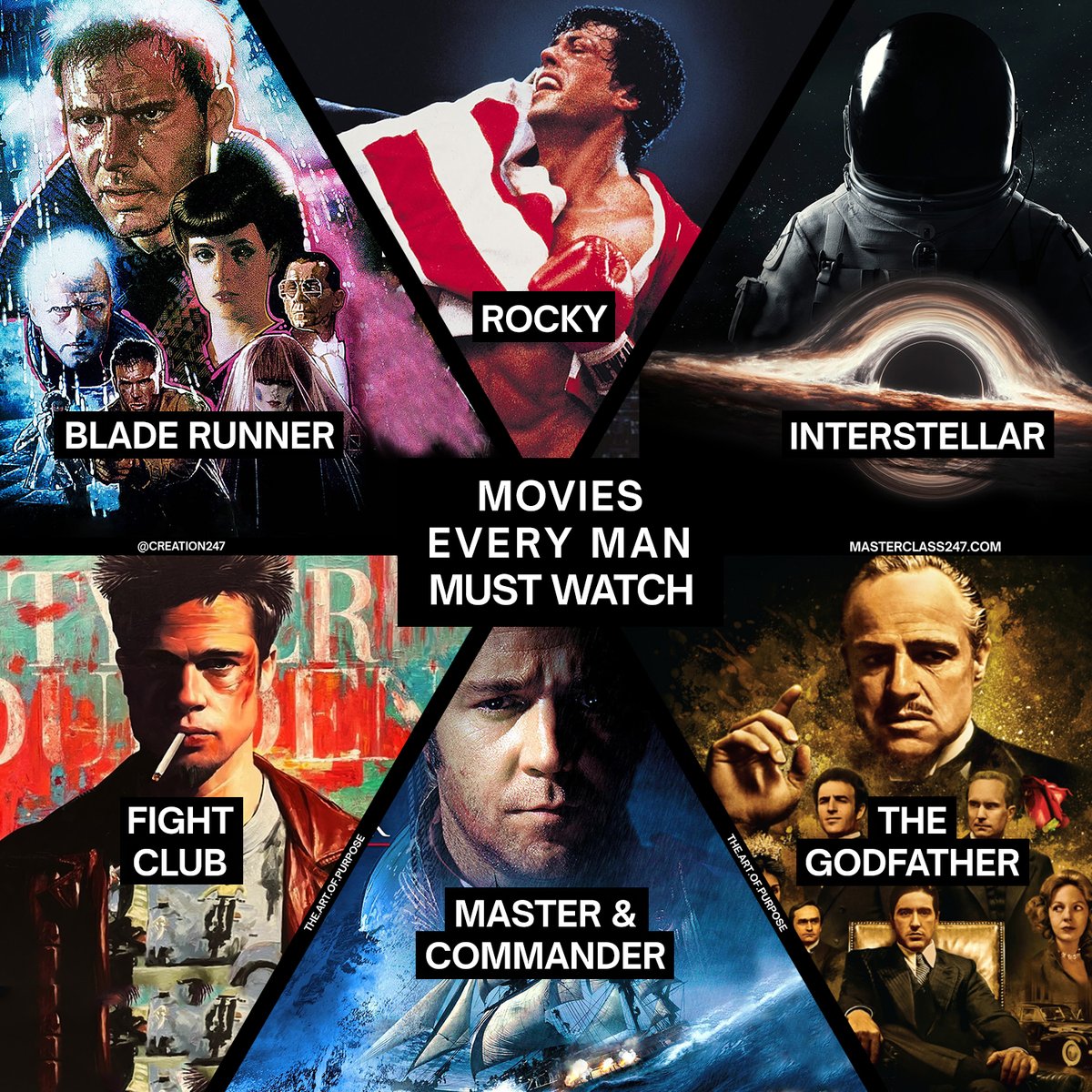 creation247's tweet photo. What is ONE movie every man must watch?