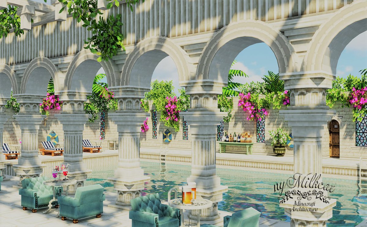 milk94698164's tweet photo. 第18回テーマ「プール🏊」 

南仏のホテルのプールサイド🍹
太陽が眩しいですね😊

#MiniaTuriaChallenge #MiniaTuria #Minecraft 
#Minecraft緑化推進委員会 https://t.co/3x1xxx0ScL