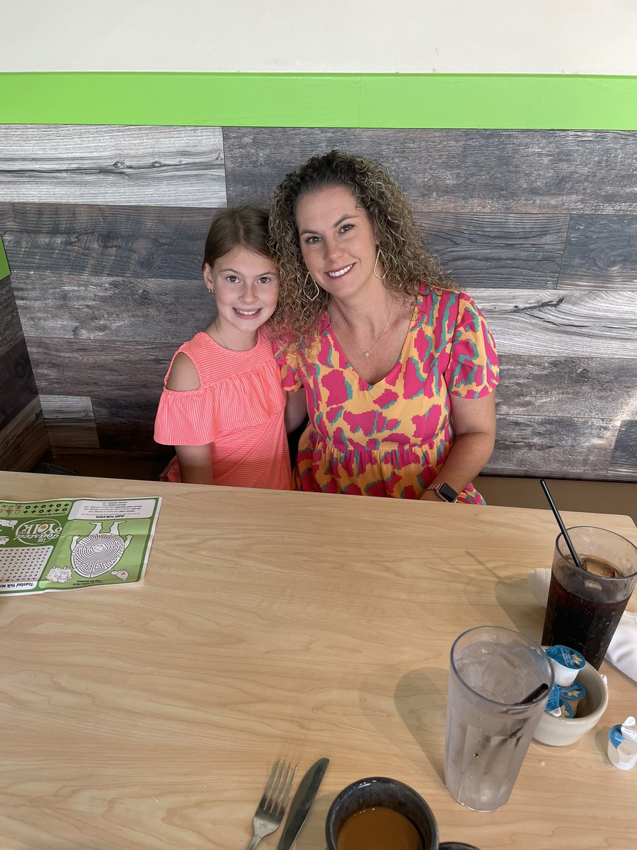 At breakfast this morning with my baby girl for her 9th birthday today!!! She is growing up too fast…