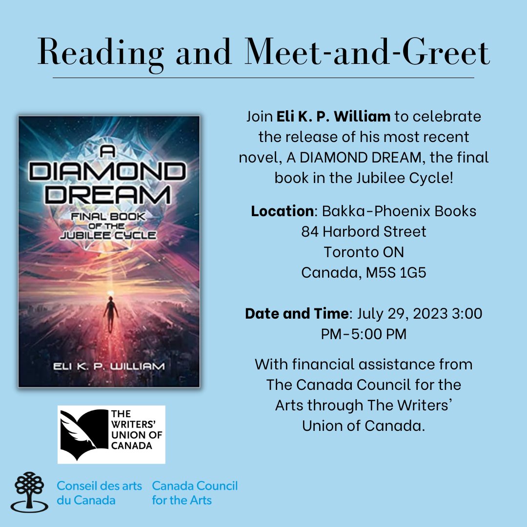 Join us next Saturday at 3:00 to celebrate the release of A DIAMOND DREAM by @Dice_Carver!