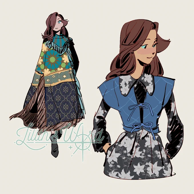 {OC}  To explore various outfit options I've been playing dress-up with Lilith, trying different collections on her  Ofc in the end it's going to be something simple, because it's a webcomic and I'm going to draw her over and over again  but it's really fun to experiment