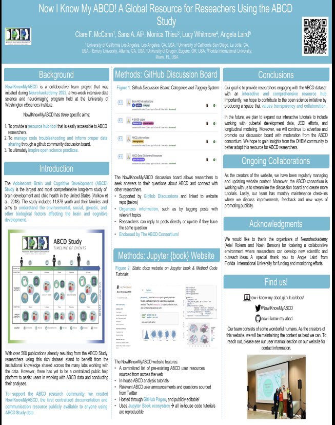 Stop by my poster at <a href="/OHBM/">OHBM</a> to learn more about the resource <a href="/_lucywhitmore/">Lucy Whitmore</a>  <a href="/monica_too_/">Monica Thieu, PhD</a> <a href="/ResearchbySana/">Sana Ali</a>  &amp; i developed for #ABCDstudy researchers #NowIKnowMyABCD #OHBM2023 (# 828)