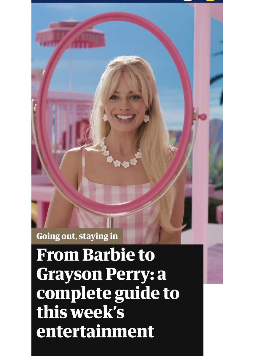 RonCarterBass's tweet photo. “Going out to staying in” … @Barbie and I spend time together … The Guardians list of best entertainment for the week. 

#FindingTheRightNotes #PlanetElegance 

@guardian @roncartermovie https://t.co/L31H397MJy