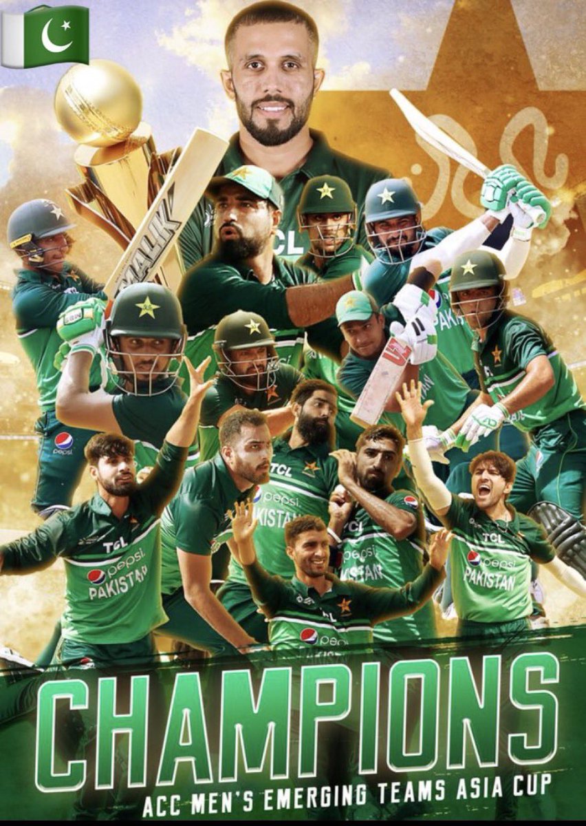 babarazam258's tweet photo. Delighted to see our rising stars winning the Emerging Asia Cup.

Congratulations to the entire Shaheens squad. Well done! 🇵🇰 https://t.co/66amBPWp2g