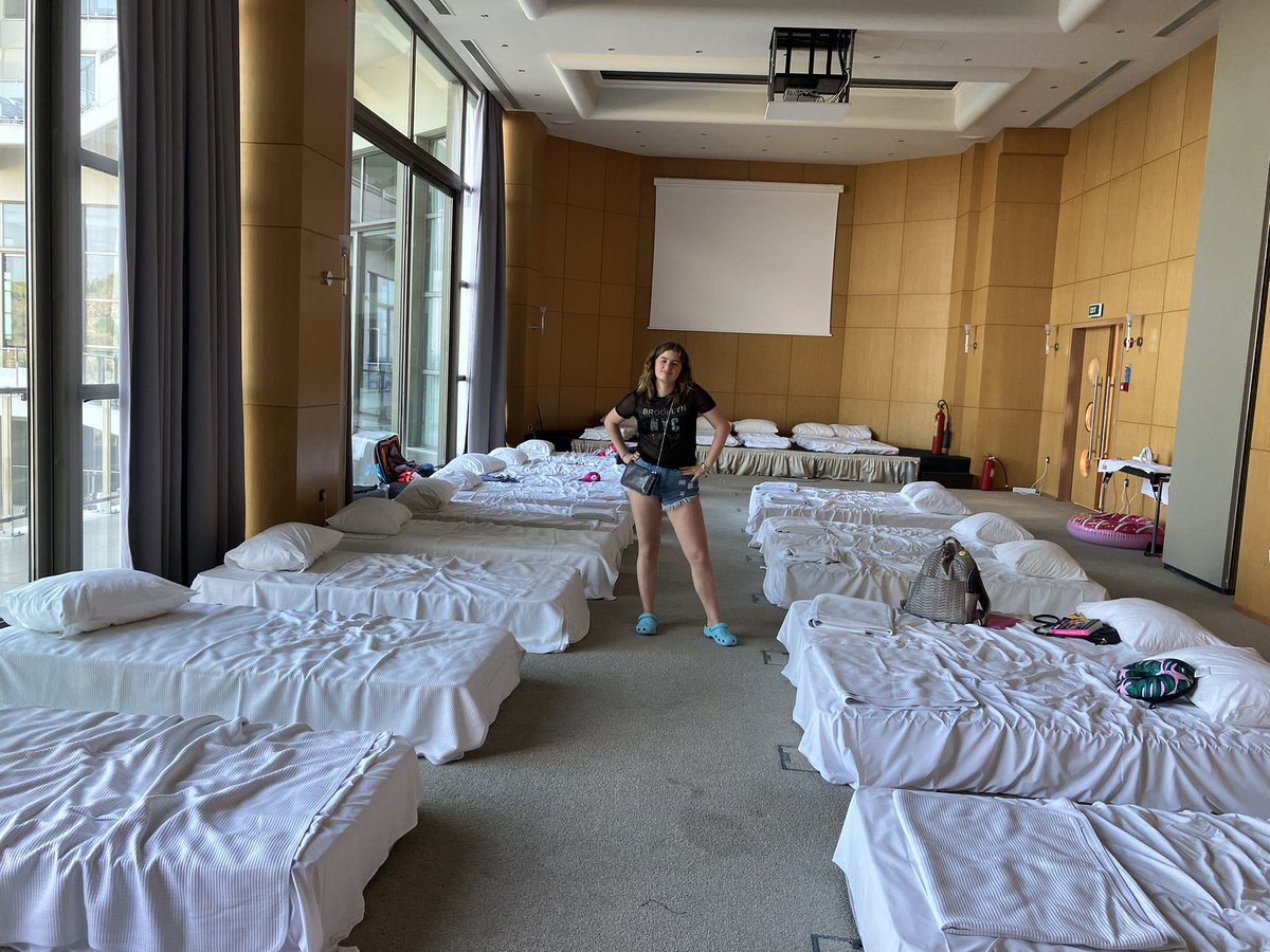 ctbrown66's tweet photo. @sportsclearup @loveholidays @sportsclearup hope you didn’t !   It’s chaos.  Nearly ended up on a car ferry. Shame on @TUI and @loveholidays   Sleeping with strangers in a conference room https://t.co/ewt8N923N5