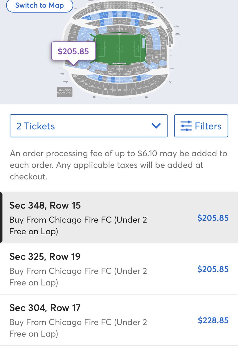 MLS_Buzz's tweet photo. Chicago could sell out Soldier Field for their match against Miami &amp; Messi, but the cheapest ticket from the club being $205 in the 300 level with the 400 level not even available yet is just horrid behavior

The ticketing process in this country is backwards https://t.co/gX8YVAZmJO
