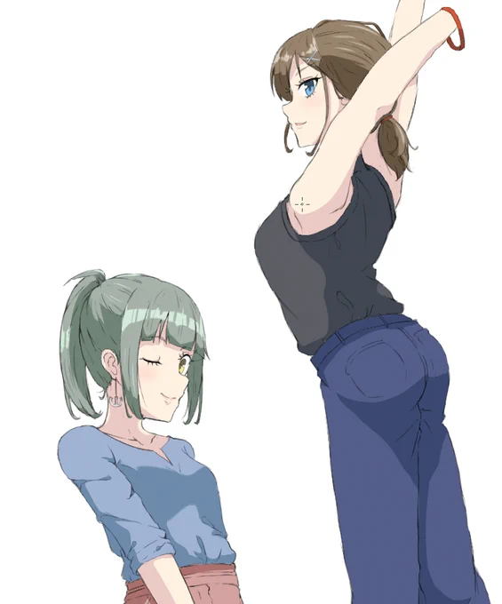 ヘアアレンジ艦娘(リクエスト以外) これからリクエストいただいた艦娘描く際に書き足す可能性あり  摩耶【ゆるふわローポニテのかっこいい姉ちゃん】 夕張【いつものポニテ(内巻き)大人のお姉さん】