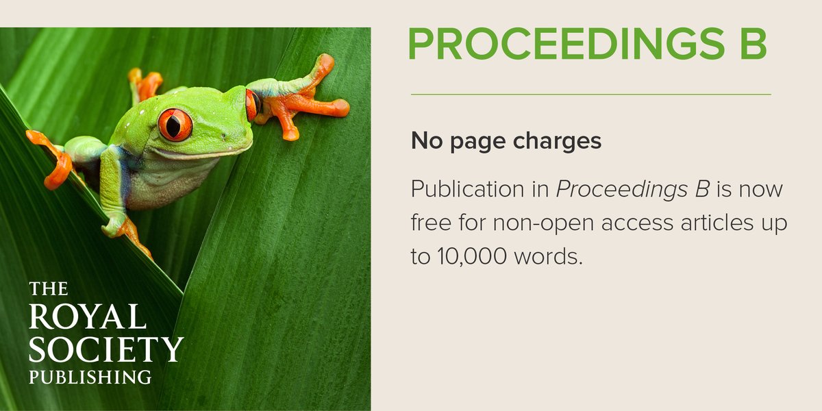 Hello #smbe2023! Did you know that #ProcB no longer has page charges for non-Open Access papers? Find out more on how to submit ow.ly/NHX450PhVpr