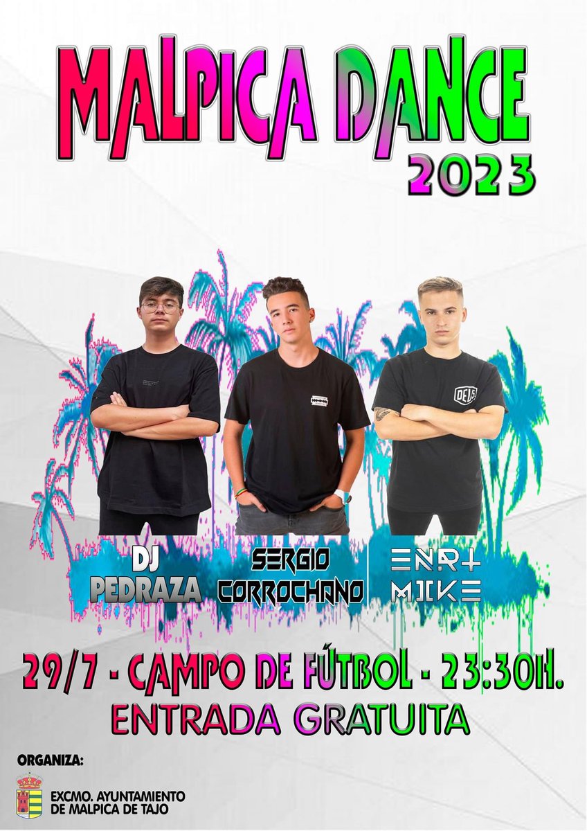 vaskadelatasca's tweet photo. 🚨Vuelve MALPICA DANCE!!!🚨

🗓 2️⃣9️⃣ / 7️⃣ / 2️⃣3️⃣          🕦2️⃣3️⃣:3️⃣0️⃣

Campo de Fútbol de Malpica de Tajo

La mayor fiesta de toda la comarca y GRATIS!!!

No tienes excusa para no venir!!!! https://t.co/rzKU7HKrw1