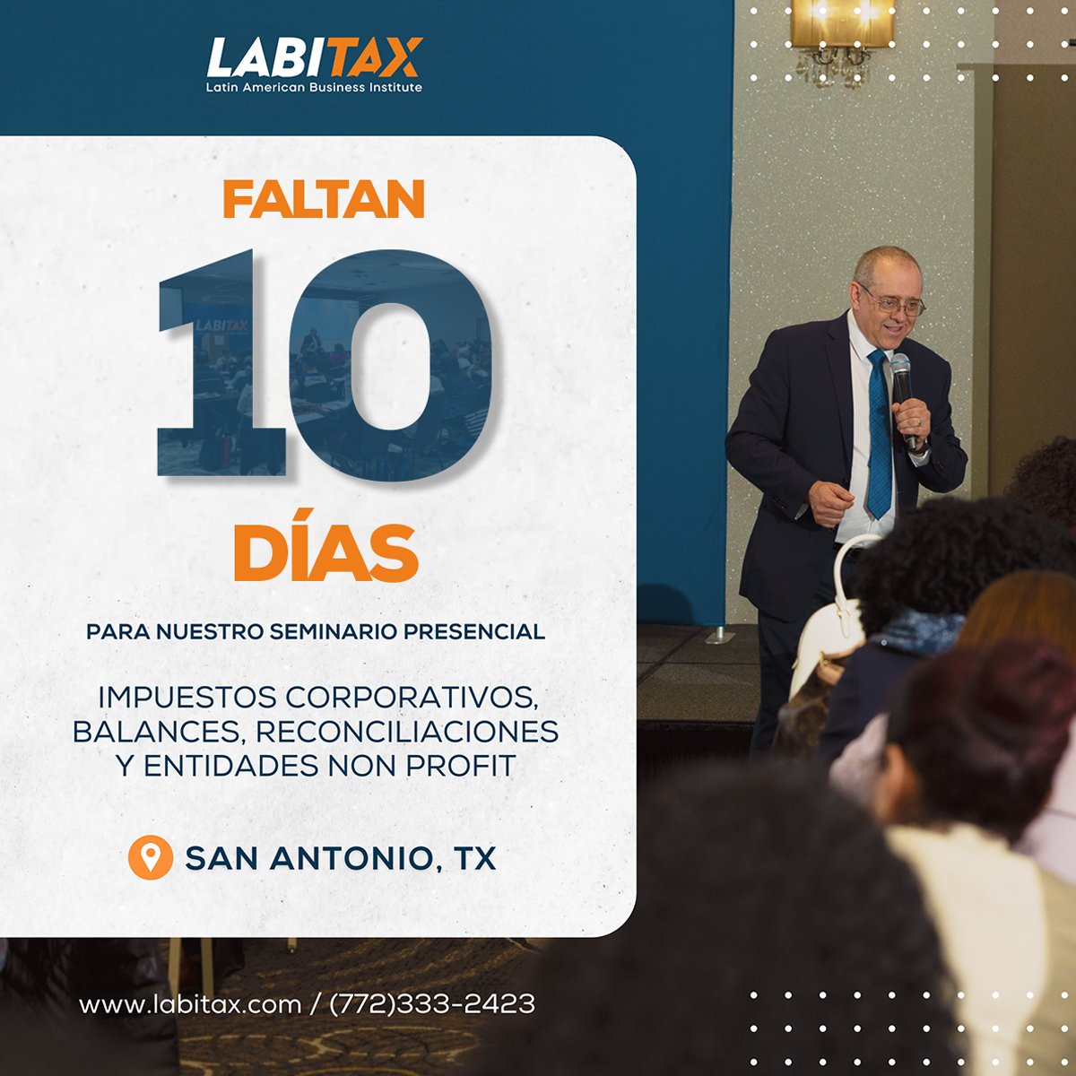 labitax's tweet photo. 📚💼 Faltan 10 días para el 𝗦𝗲𝗺𝗶𝗻𝗮𝗿𝗶𝗼 𝗣𝗿𝗲𝘀𝗲𝗻𝗰𝗶𝗮𝗹 𝗱𝗲 𝗜𝗺𝗽𝘂𝗲𝘀𝘁𝗼𝘀 𝗖𝗼𝗿𝗽𝗼𝗿𝗮𝘁𝗶𝘃𝗼𝘀, 𝗕𝗮𝗹𝗮𝗻𝗰𝗲𝘀, 𝗥𝗲𝗰𝗼𝗻𝗰𝗶𝗹𝗶𝗮𝗰𝗶𝗼𝗻𝗲𝘀 𝘆 𝗘𝗻𝘁𝗶𝗱𝗮𝗱𝗲𝘀 𝗡𝗼𝗻 𝗣𝗿𝗼𝗳𝗶𝘁 𝗲𝗻 𝗦𝗮𝗻 𝗔𝗻𝘁𝗼𝗻𝗶𝗼, 𝗧𝗫 del 𝟮 𝗮𝗹 𝟰 𝗱𝗲 𝗔𝗴𝗼𝘀𝘁𝗼. https://t.co/NxnA5DKBY1