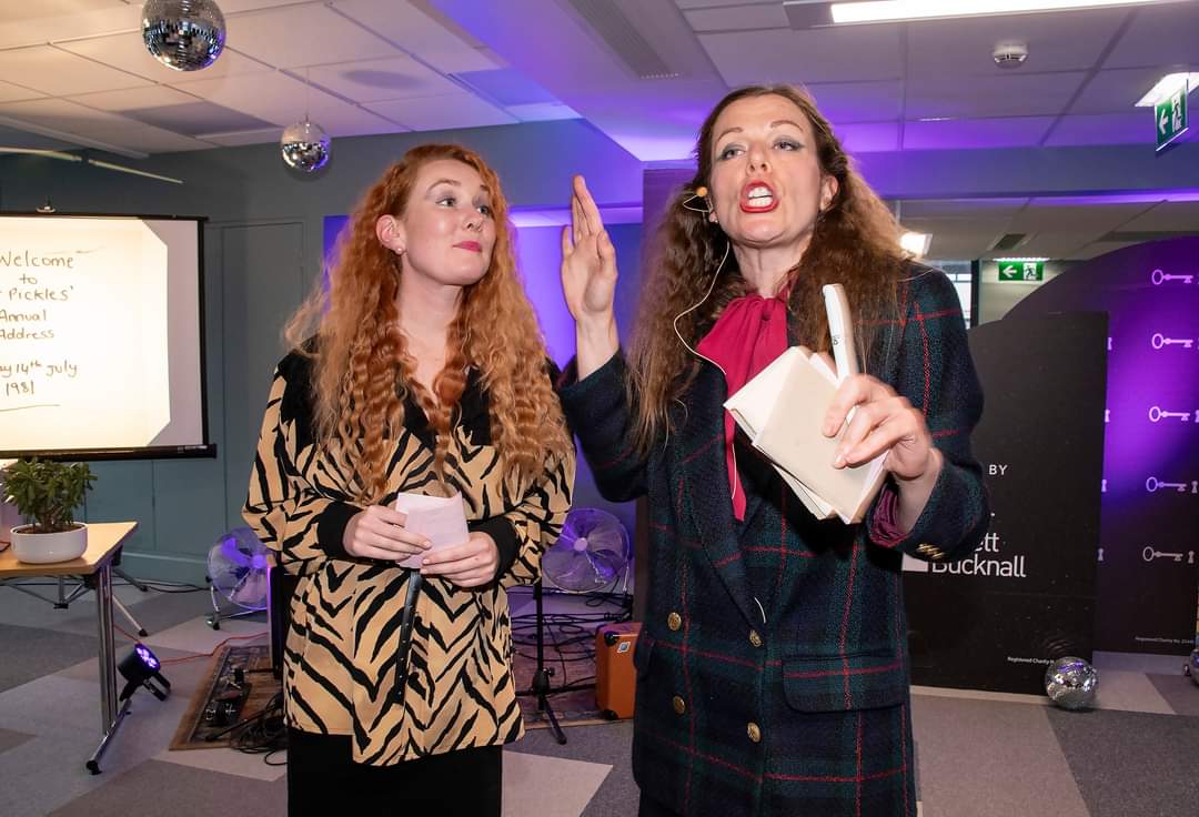 Our members <a href="/lydwaller/">Lyd</a> &amp; <a href="/Kathrynthehanke/">Kathryn Hanke</a> AKA Sheena and Brandi had a boppin time for <a href="/VG_Events/">VillageGreenEvents</a>  <a href="/StLukes_Sheff/">St Luke's Hospice Sheffield</a> immersive evening, 80s style 🪩💃🕺☎️