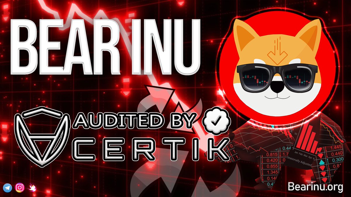 BearrInu's tweet photo. #Bearinu has been audited by CERTIK!  

JOIN US: 
🐻https://t.co/ZmRGLRaSzW 
🐻https://t.co/6DiRgmW8as

#P2E #PlayToEarn #CryptoGaming #Crypto #CertikAudit https://t.co/gNNa0w9H1l