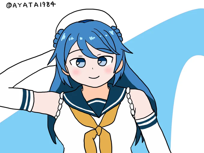 久々のワンドロ復帰 浦風  #艦これ版深夜のお絵描き60分一本勝負 #艦これ版真剣お絵描き60分一本勝負_20230723