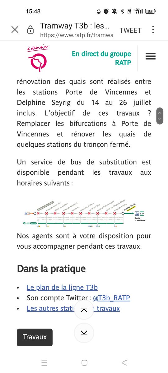 laurentjack's tweet photo. @T3b_RATP Il n'y a pas d'horaires indiqués pour les bus de remplacement... Merci pour ces infos incomplètes... On ne sait même pas où prendre ces bus... https://t.co/LwYh6zvyc6