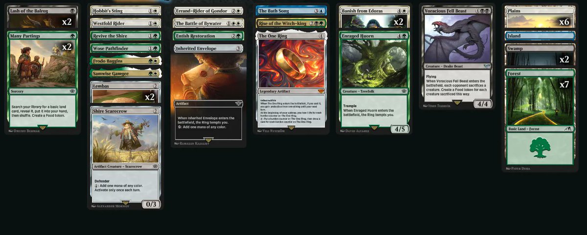 nickxt's tweet image. This might be the spiciest (and greediest) deck so far in this format. Samwise + Bath Song is 👌

Have to say I've really enjoyed Lord of the Rings drafts.
