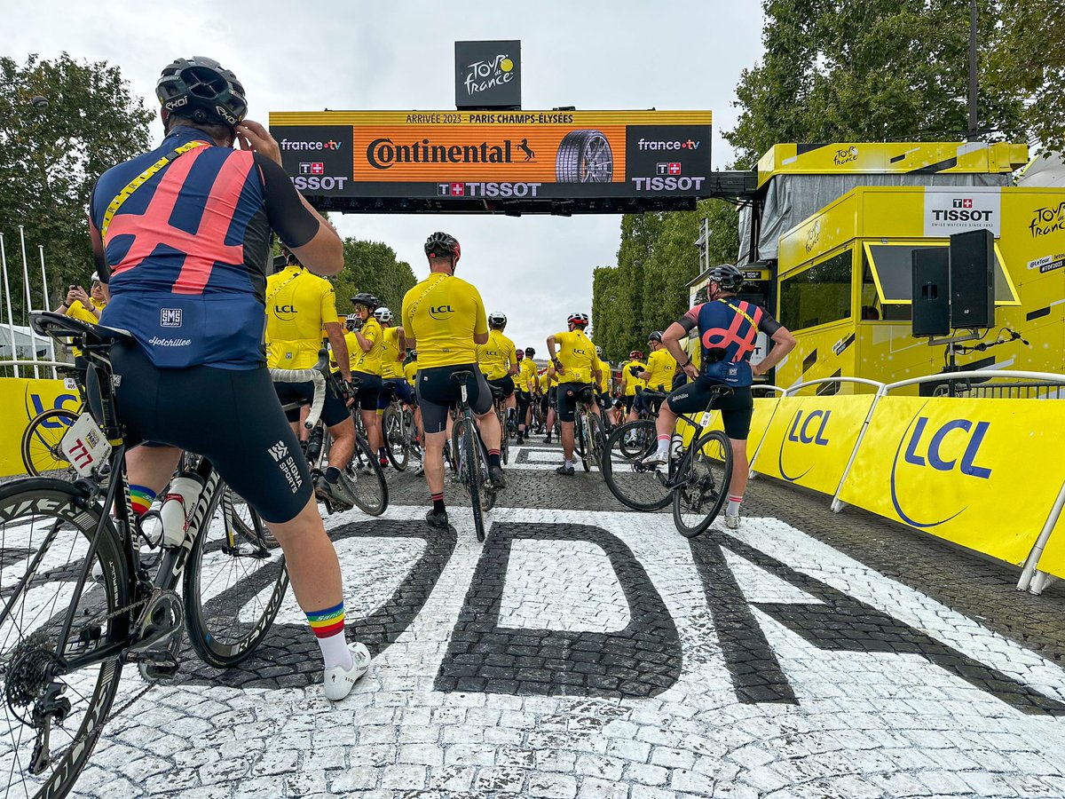 sventhiele's tweet photo. Today we’ve had the privilege of being “inside” the Tour de France on the Champs Elysee riding a lap before the pros arrive later - I can tell you one lap is enough, don’t know how the pros manage what they do on that surface. https://t.co/5hloEub49C