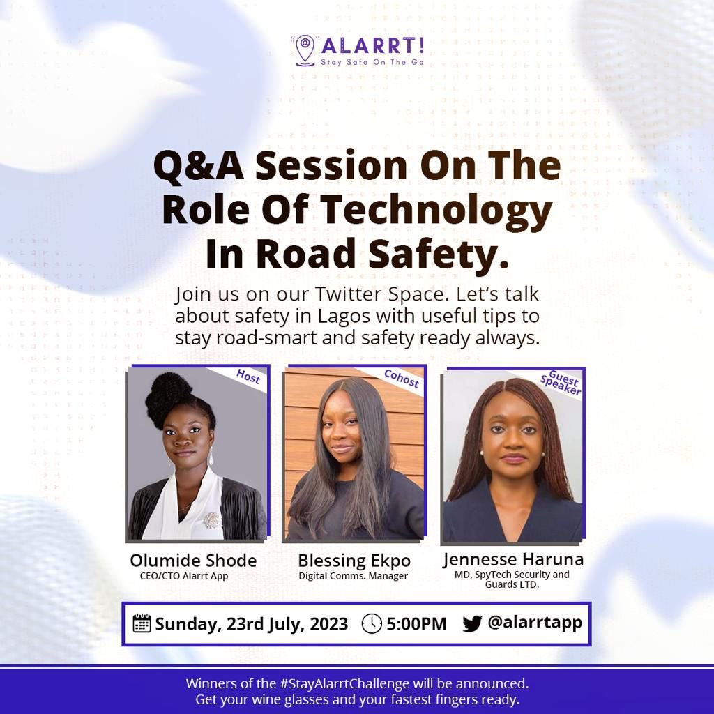 alarrtapp's tweet photo. The Q&amp;A Twitter session is happening in a few hours, and it will be awesome!🥳🥳⏰

Join us at 5 PM for an exciting discussion with our special guest speaker from Safety Africa.

Set your reminder via this link: https://t.co/0JdlMW7bBB

Fastest fingers to be won too!🎖️🎖️ https://t.co/tKpt56irs1