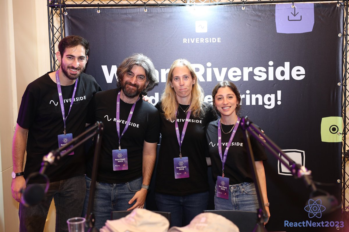 eventhandlerPro's tweet image. #ReactNext &apos;23 was proudly sponsored by @RiversidedotFM  - Your online recording studio. Create studio-quality podcasts and videos from anywhere with up to 4K Video &amp;amp; WAV Audio. 

Check out their amazing career opportunities at react-next.com/jobs/