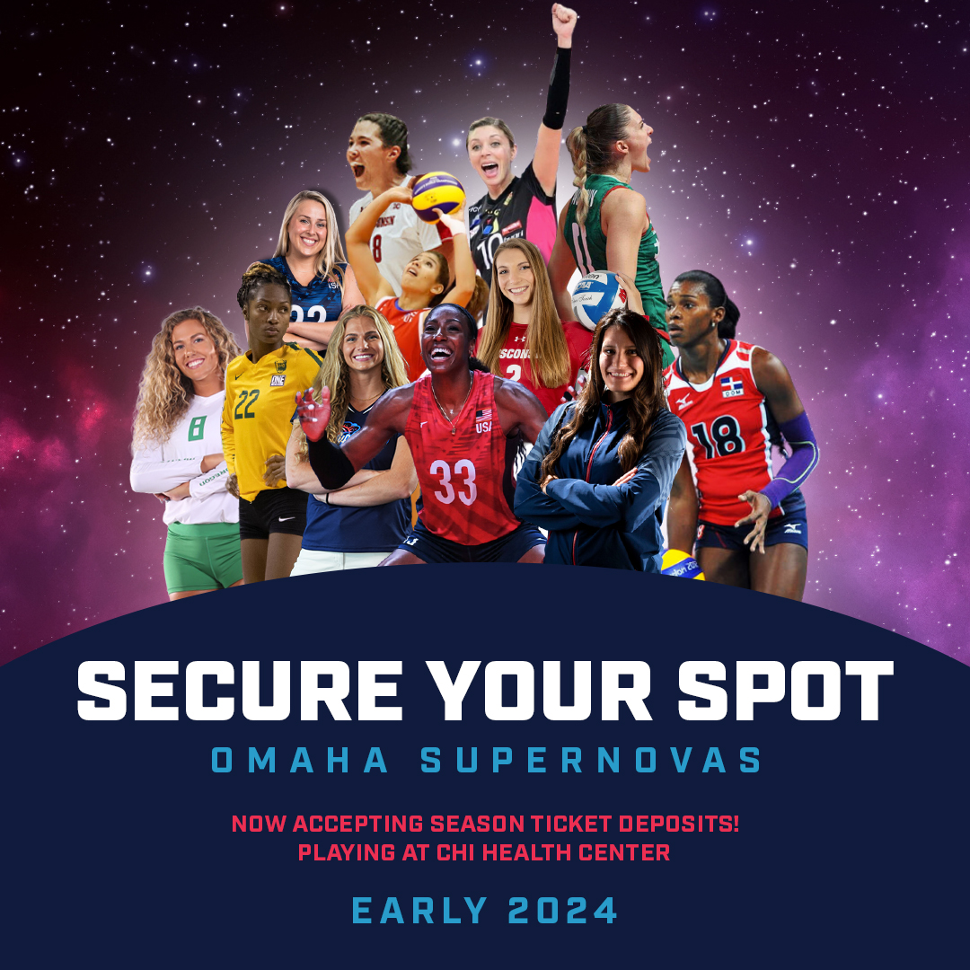 OmahaSupernovas's tweet image. Make your season ticket deposits for the Omaha Supernovas! 🌟

Support our star players and witness this team shine on the court! 🤩 The deadline to make your deposit is Aug 16th at 11:59 pm CDT! 

Secure your spot here: fevogm.com/event/Nebraska…

#OmahaSupernovas #NeProVb #Omaha