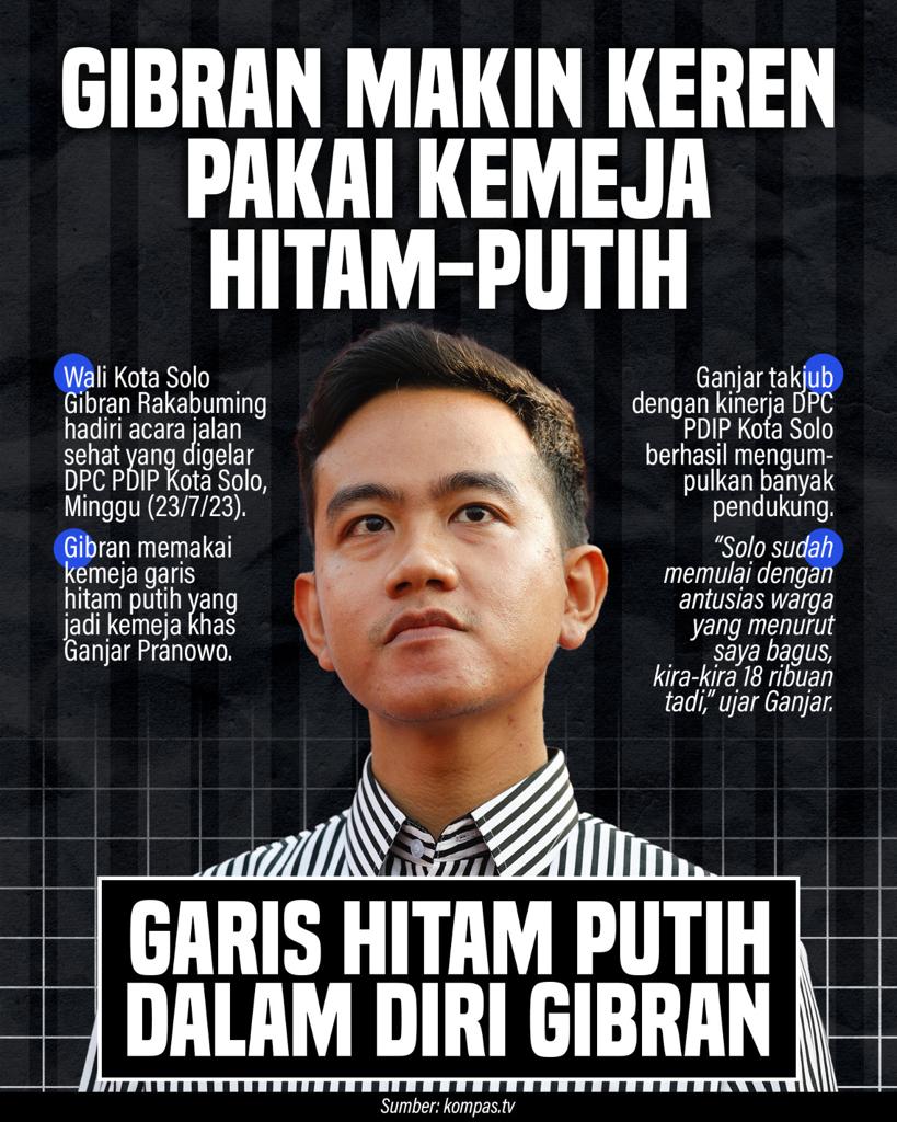 Kemeja khas Ganjar Pranowo serta menjadi ciri khas Pak Ganjar dalam Pemilu mendatang yg merupakan desain dri Pak Jokowi 

Mas wali Hitam Putih Garis Garis , 
Mas Wali keren dan tidak Abu abu 🤟🤟🤟🤟