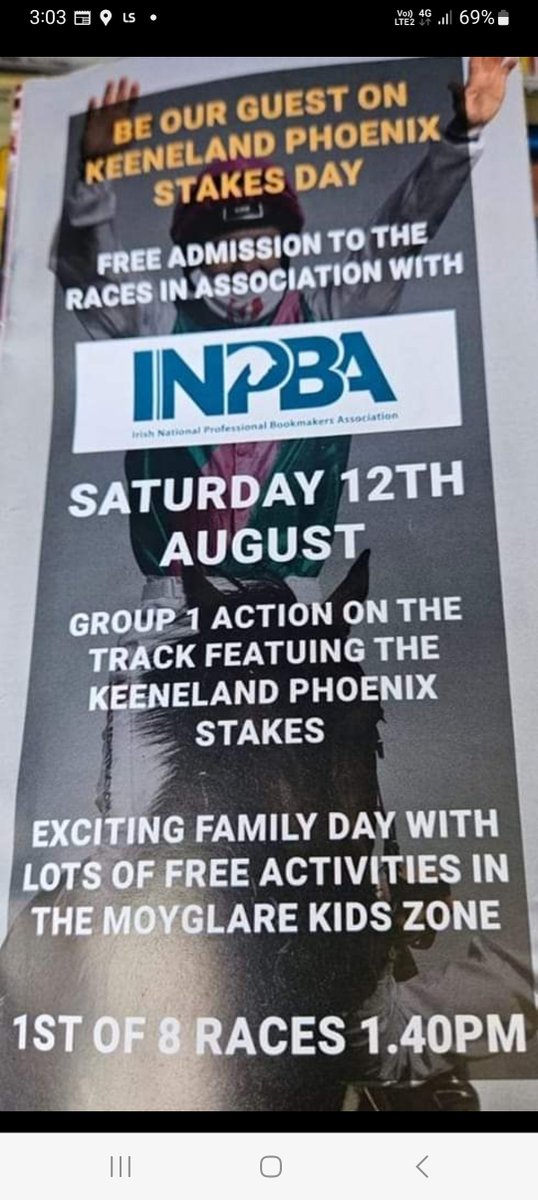 ANOTHER GREAT DEAL FROM  THE IRISH TRACK BOOKMAKERS  AND THE CURRAGH RACETRACK.FREE IN FOR EVERYONE.