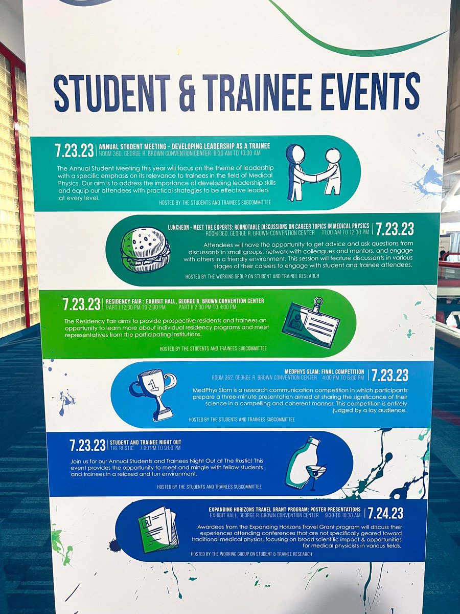 #medphys students and trainees - what’s your plan for the day? Come join <a href="/aapmstsc/">aapmstsc</a> at our events, designed specifically for YOU! Want more info? Look for one of these signs on GRB floor 3!
