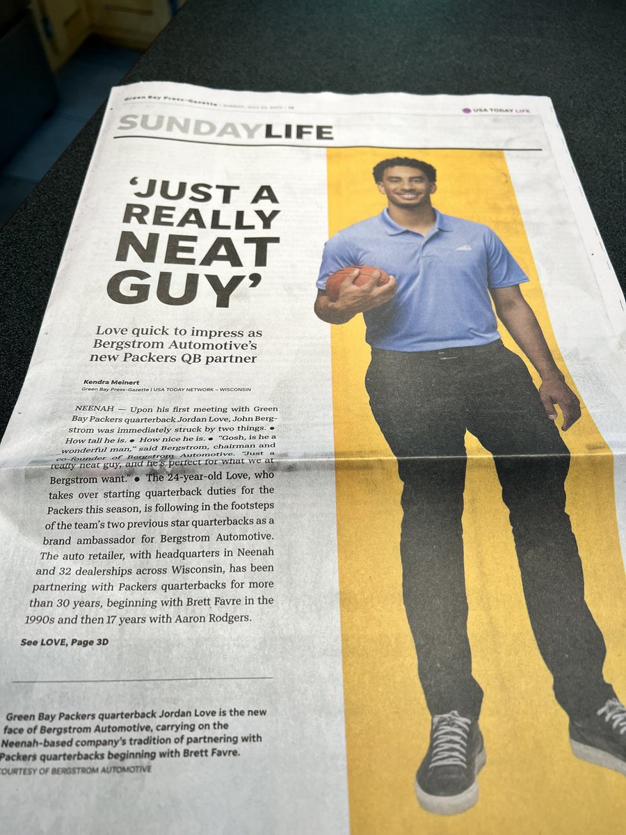 bergstromauto's tweet photo. Hot off the presses! You've seen the news on TV, billboards, websites and social media, now it's in the Sunday newspaper! Welcome to the team, Jordan! ๐๐โค๏ธ #Bpride @gbpressgazette https://t.co/YID5du1ioB