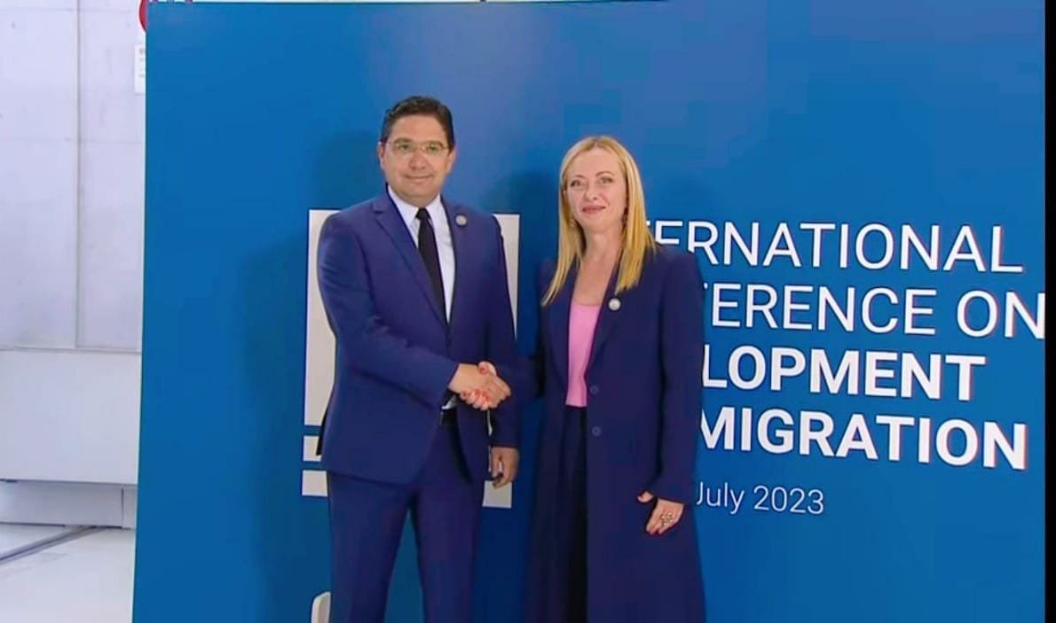 MFA Nasser Bourita took part, today in Rome, in the International Conference on Development and Migration.
<a href="/GiorgiaMeloni/">Giorgia Meloni</a> 
<a href="/ItalyinMorocco/">Italy in Morocco</a>
<a href="/Amb_Marocco/">Marocco in Italia</a>