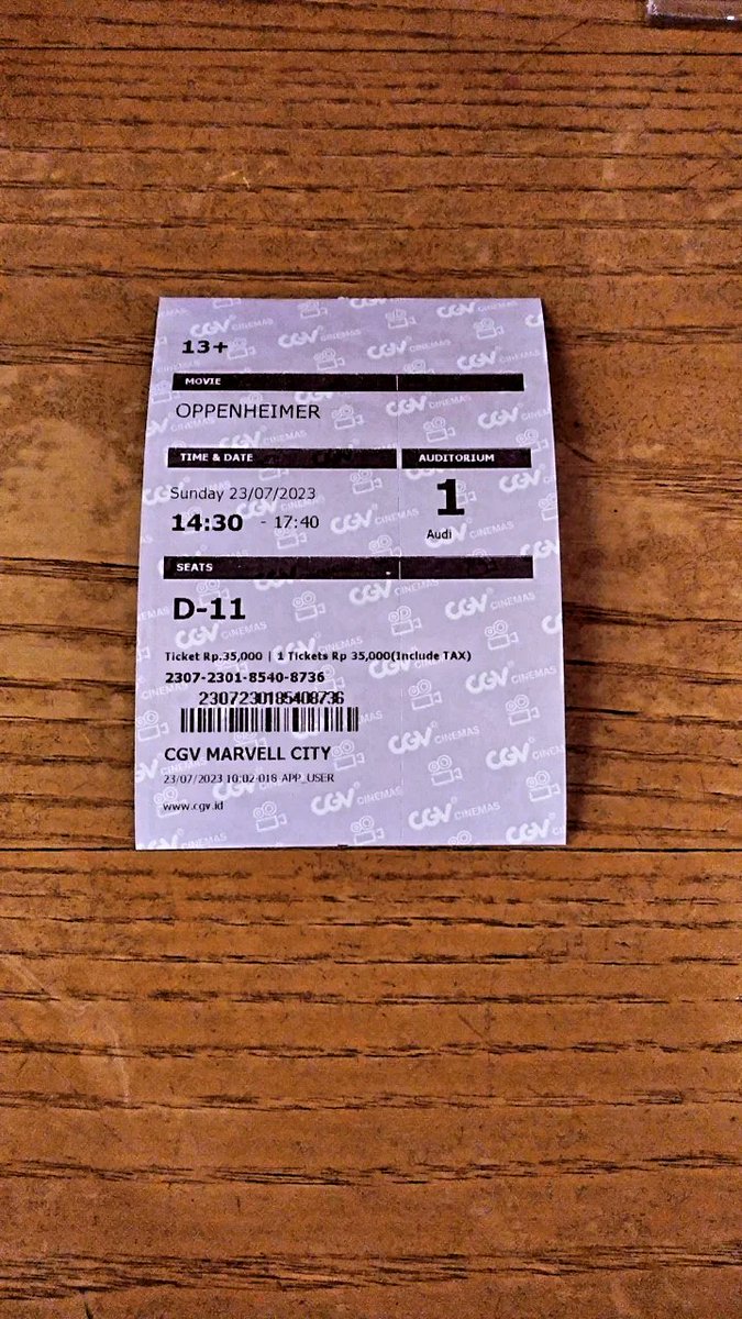 erickokho's tweet photo. Oppenheimer @CGV_ID https://t.co/Bmtfev14ba