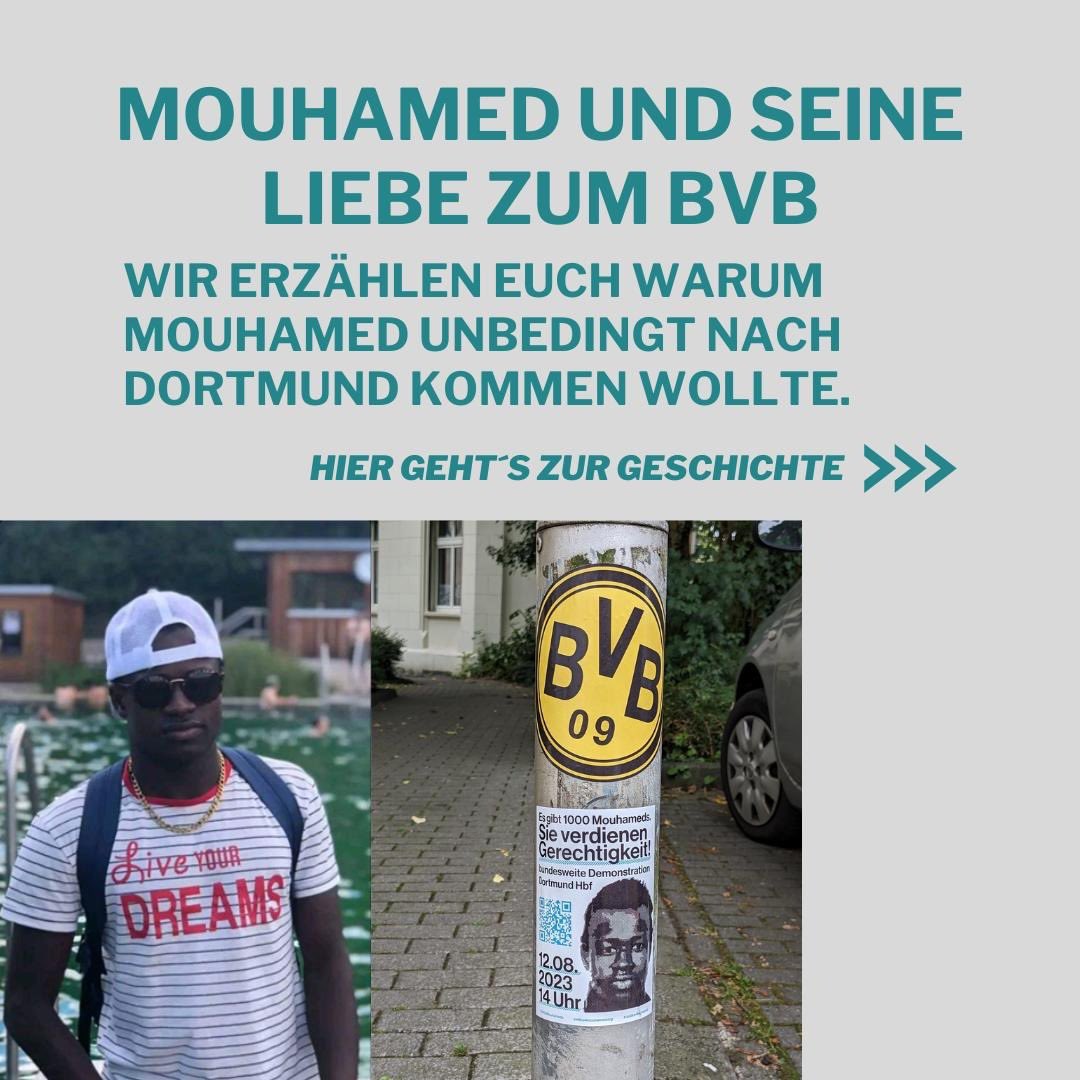 solimouhamed's tweet photo. Wieso Mouhamed nach @stadtdortmund wollte?! Es war die Anziehungskraft des @BVB. 
Keine fußballromantische Erzählung, sondern fatale Liebe zum Fussball, die ihn in die Stadt seiner Mörder*innen lockte. Eine Woche nach Ankunft in Do war er tot. #justice4mouhamed #BVBverbindet
1/x https://t.co/sTgvFzcJ3A