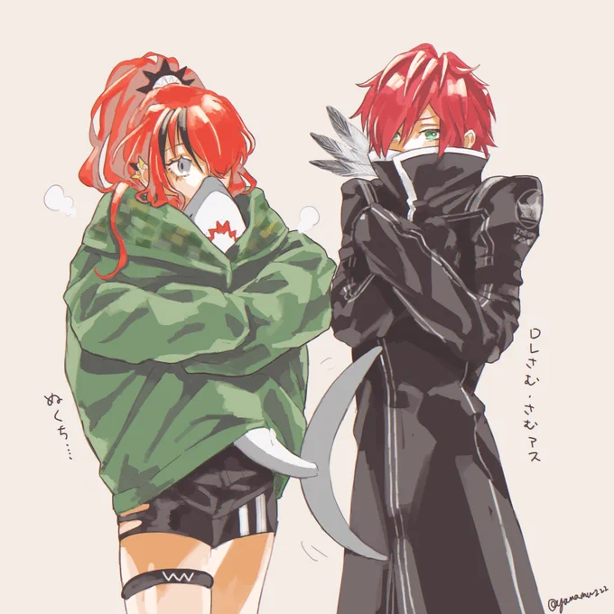 いいねした人のイラスト描かせてもらうやつ、のリャクさんのぬくちとロさんです!