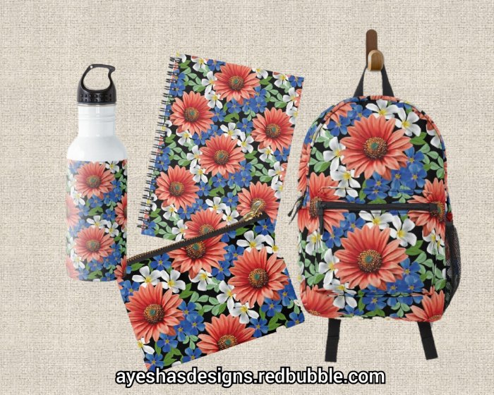 New #watercolor #floral #art available on my #redbubble store
redbubble.com/i/backpack/Wat…
#findyourthing #flowers #flowerprint #floralprint #BacktoSchool2023 #backtoschool #bag #backpack #waterbottle #notebook #journal #pouch #purse #bags