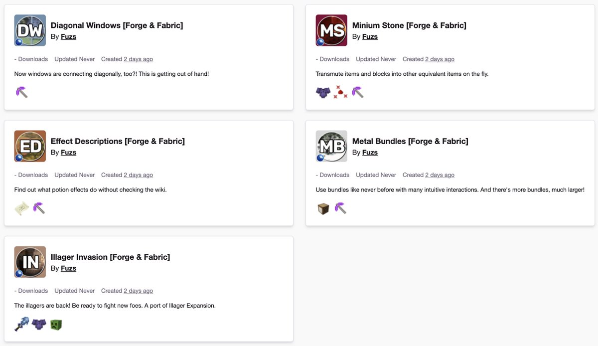 New mod projects incoming! Go check them out on CurseForge &amp; Modrinth.

Some have been in the works for quite a while, hope you enjoy!